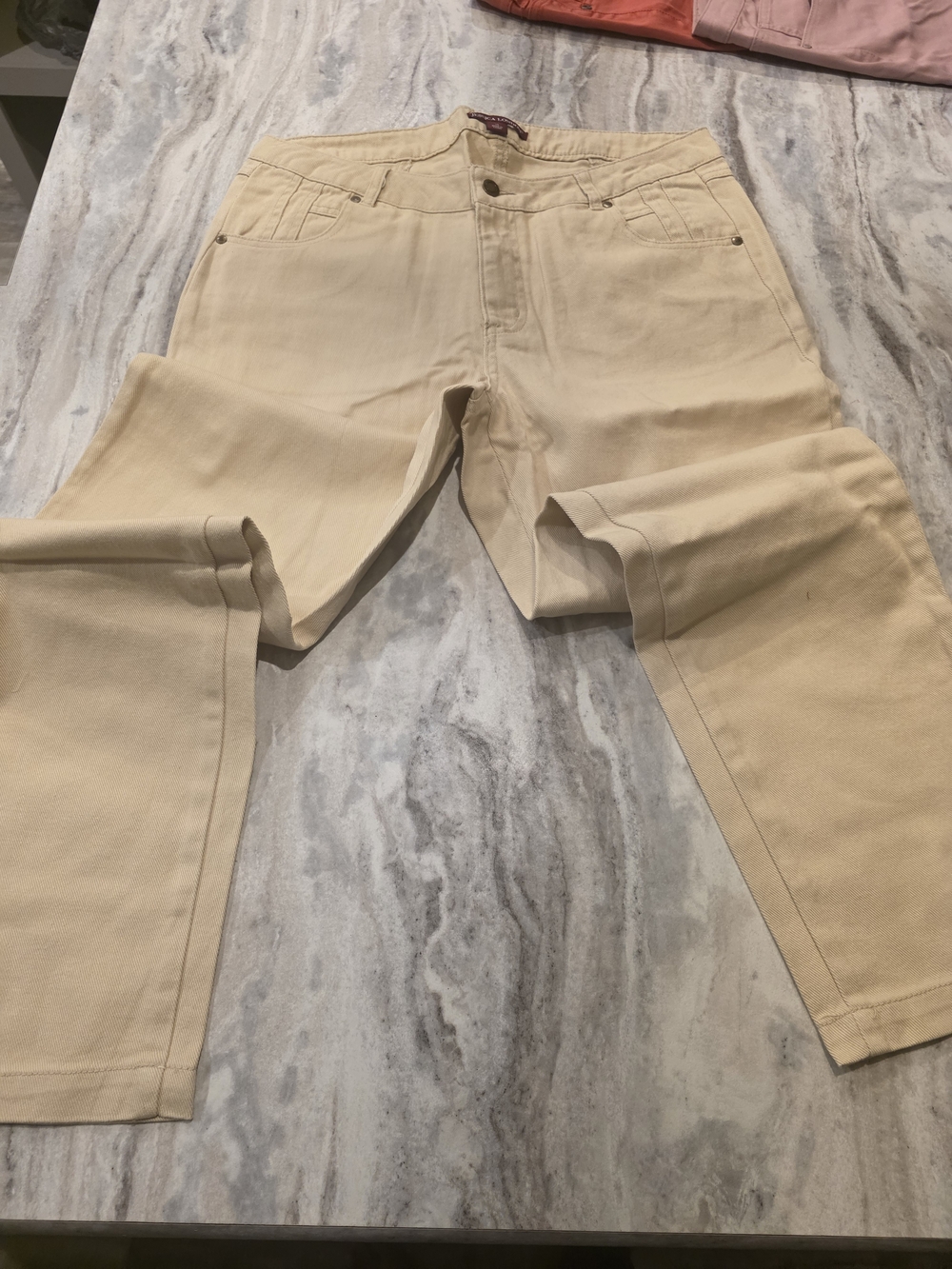 Jessica London Tan Straight Leg  Cotton Denim Jean's, Size 14